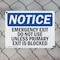 Signmission Exit Sign, Plastic, 10 in W, 7 in H, Emergency Exit Do Not Use Unless Primary OS-2PACK-NS-P-710-L-11806 - alternate 3